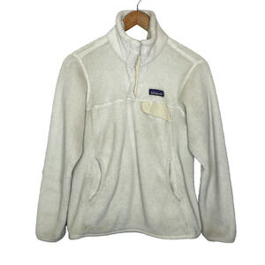 Women's Small Patagonia Retool Snap Fleece Raw Linen White Pullover